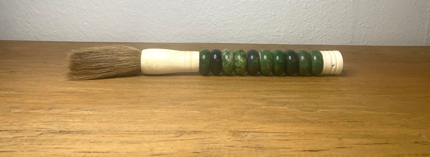 Green Jade Abacus Calligraphy Brush / 14 INCHES