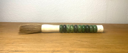 Green Jade Abacus Calligraphy Brush / 14 INCHES